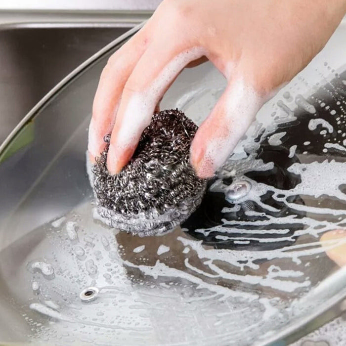 Stainless Steel Scrubber – Round, Heavy Duty (Pack of 12) | Indo Glow