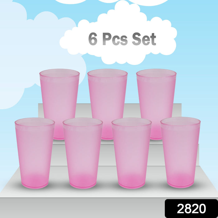 Plastic Glass Set – 6-Piece, 300ml | Durable Drinkware