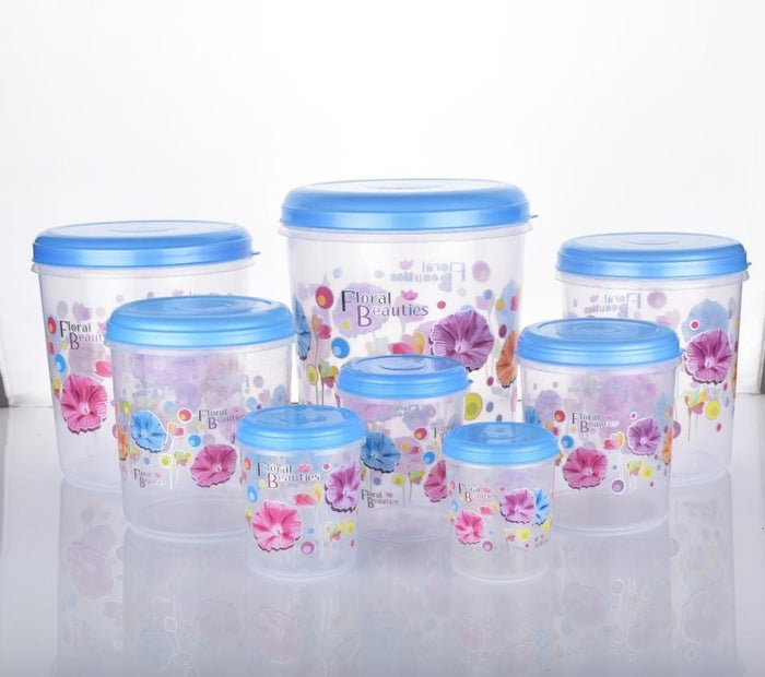Air Tight Plastic Container Set – 8 Pcs Food Storage | Velvet Wheels